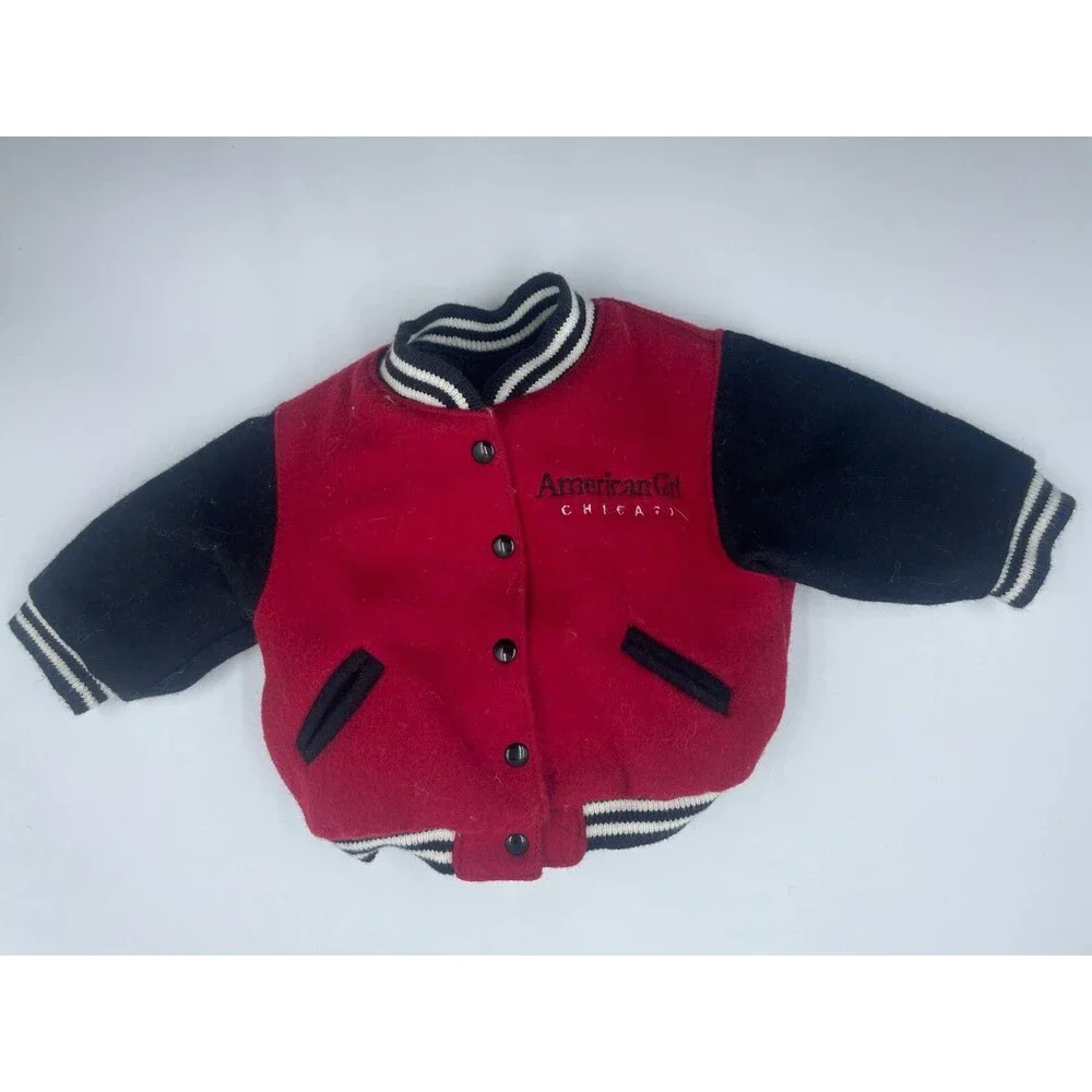 American Girl Place 18” Doll Varsity Jacket From New York Red & Black Snap Front